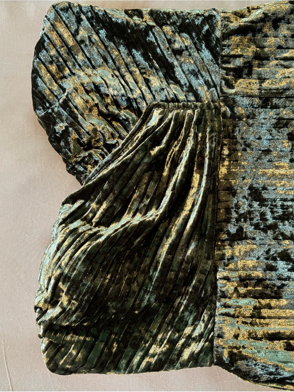 Lulu's Olive Green Velvet Strapless Gown with Side Slit - Picture 4 of 6